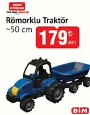 UÇAR OYUNCAK RÖMORKLU TRAKTÖR 50 CM